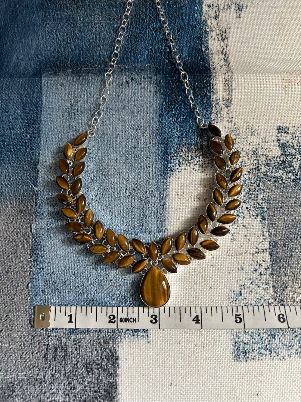 Sterling Silver Tigers Eye Gemstone Necklace - Picture 8 of 10